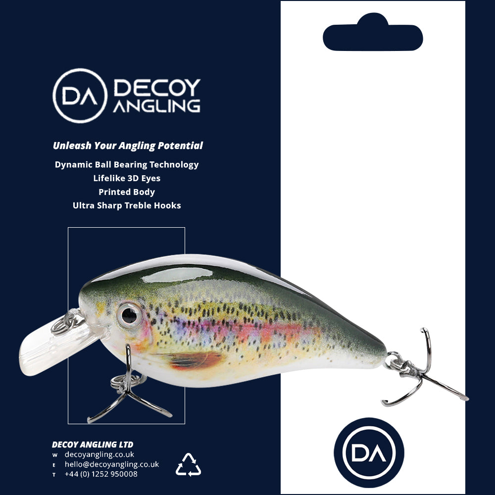 Medium Rainbow Trout Crankbait Floating Lure (75mm) - 3 Pack - Decoy Angling