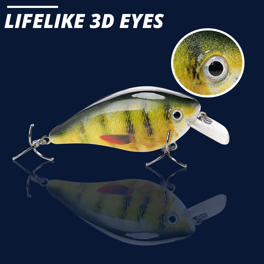 Medium Perch Crankbait Floating Lure (75mm) - 3 Pack - Decoy Angling