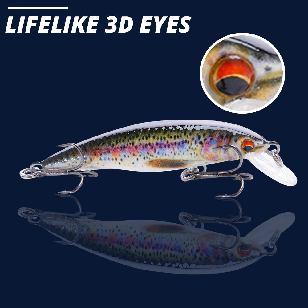Small Rainbow Trout Crankbait Floating Lure (50mm) - 3 Pack - Decoy Angling