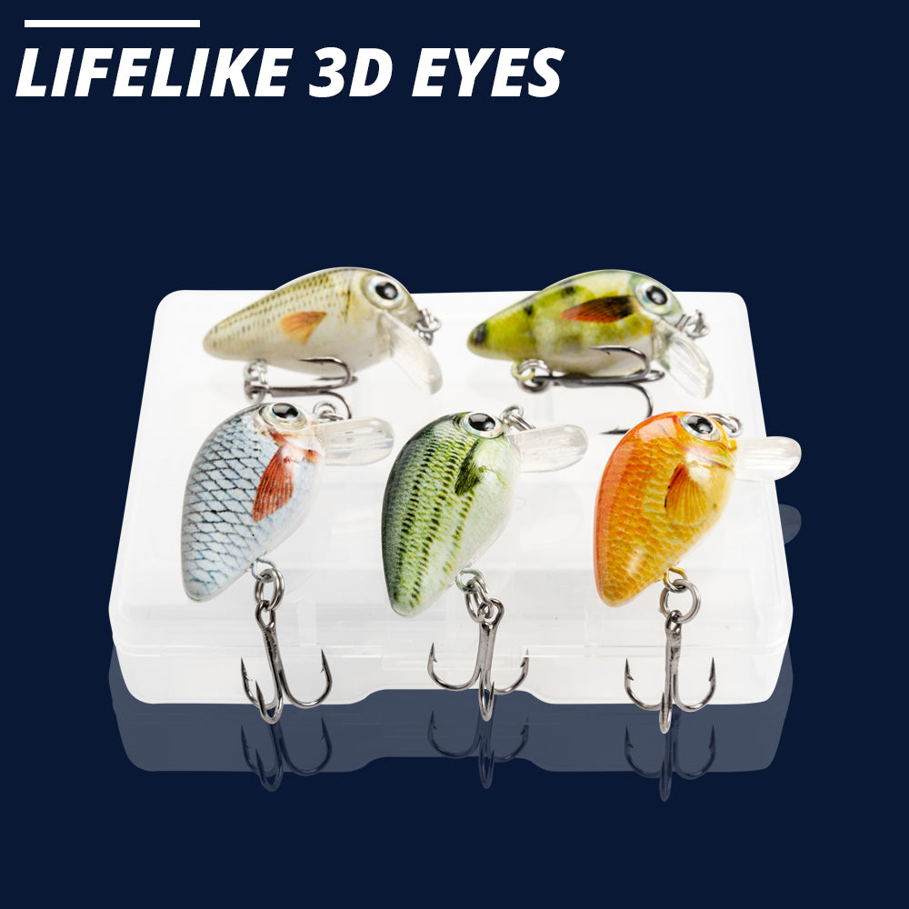 Micro Naturalz Mixed Crankbait Floating Lure (28mm) - 5 Pack - Decoy Angling