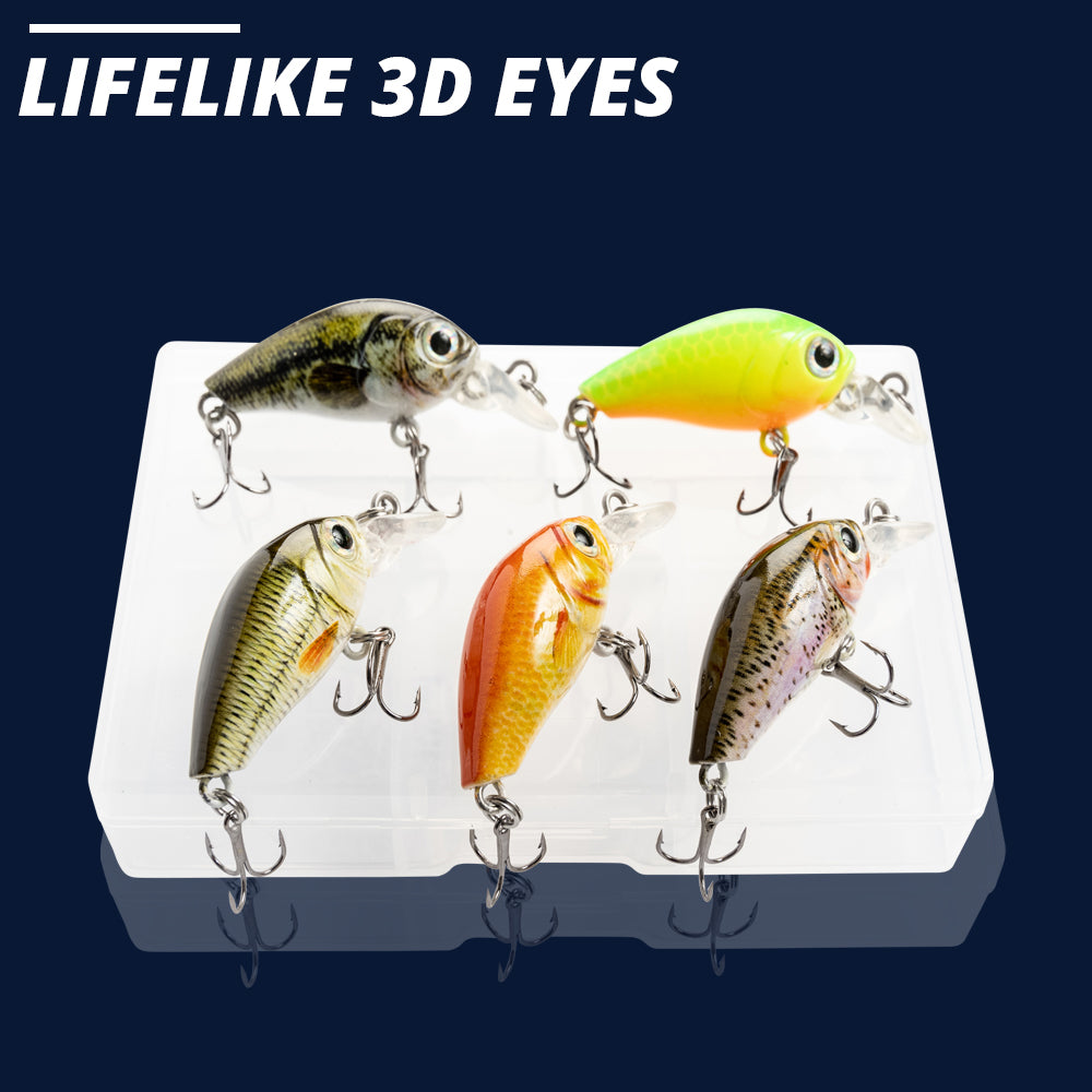X Small Typhoon Mixed Crankbait Floating Lure (36mm) - 5 Pack - Decoy Angling