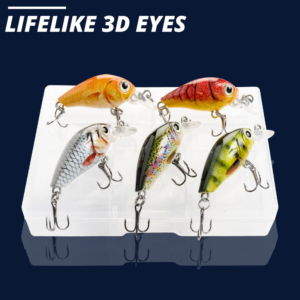 X Small Twister Mixed Crankbait Floating Lure (36mm) - 5 Pack - Decoy Angling