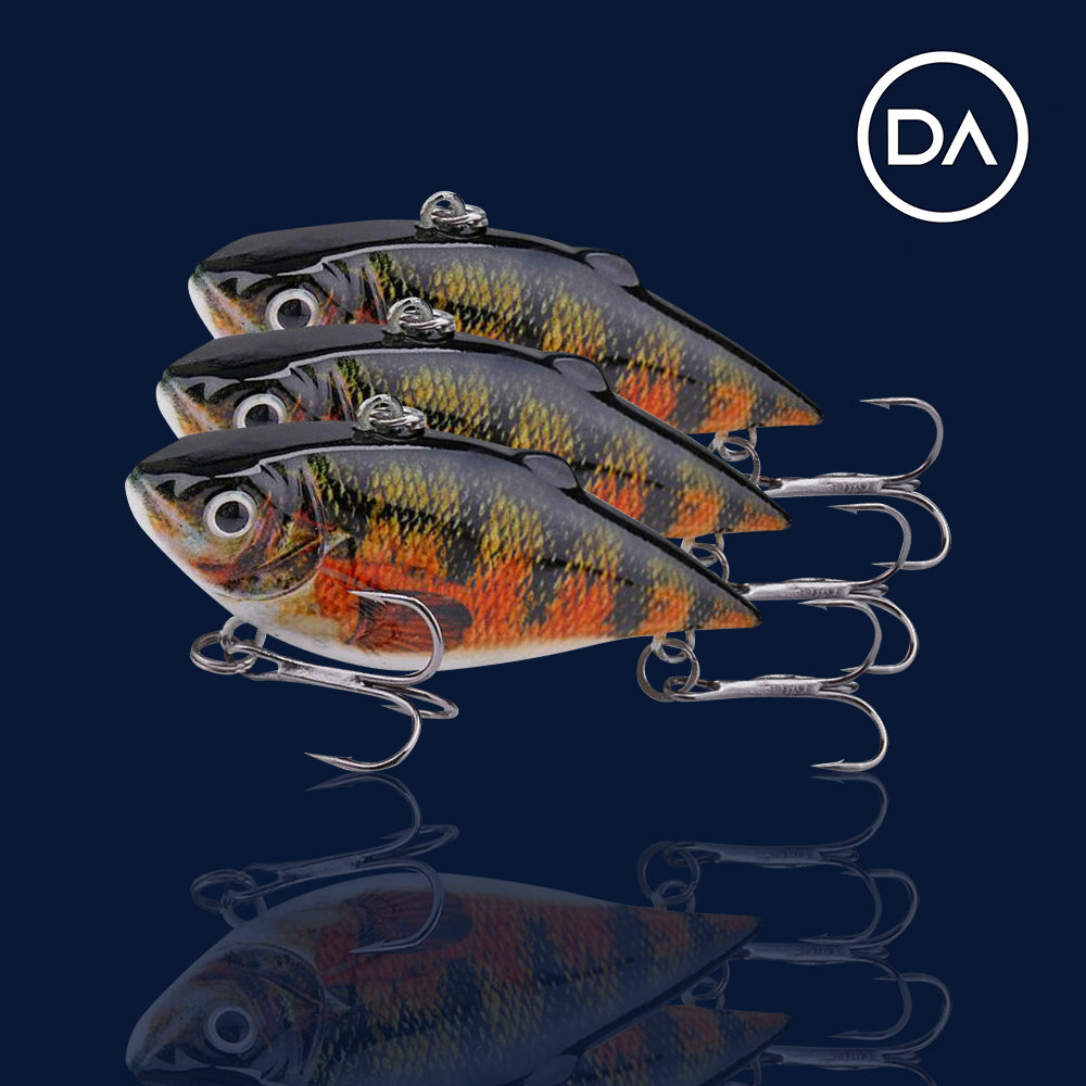 Small Deep Perch Swimbait Sinking Lure (64mm) - 3 Pack - Decoy Angling