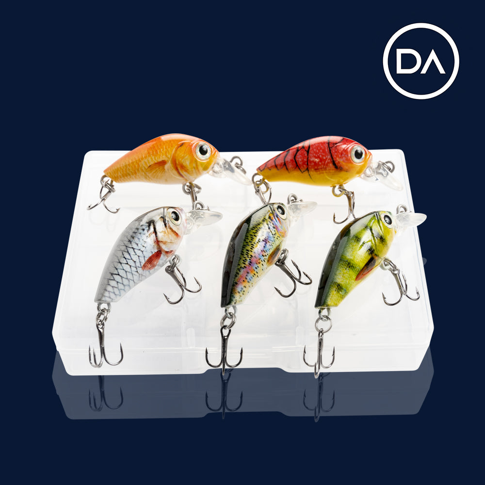 X Small Twister Mixed Crankbait Floating Lure (36mm) - 5 Pack - Decoy Angling