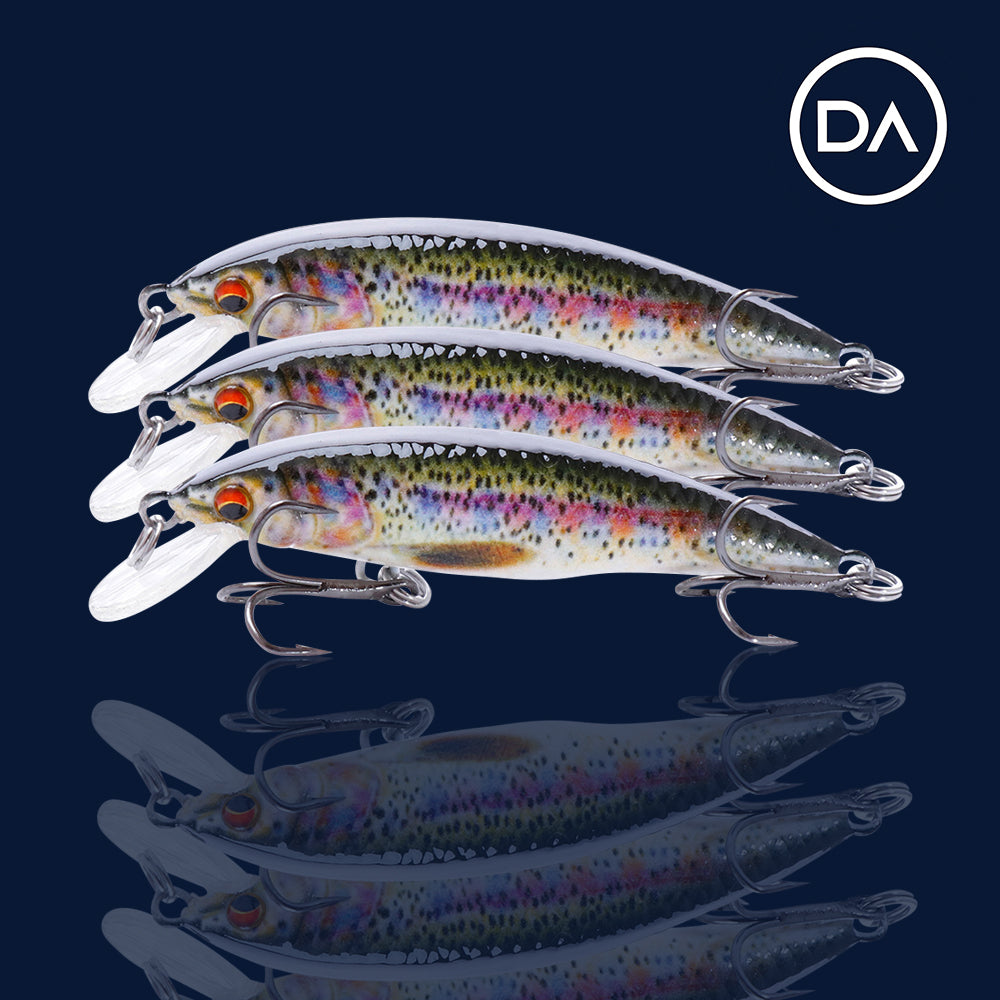 Small Rainbow Trout Crankbait Floating Lure (50mm) - 3 Pack - Decoy Angling