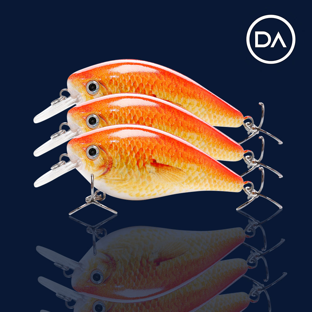 Medium Goldfish Crankbait Floating Lure (75mm) - 3 Pack - Decoy Angling