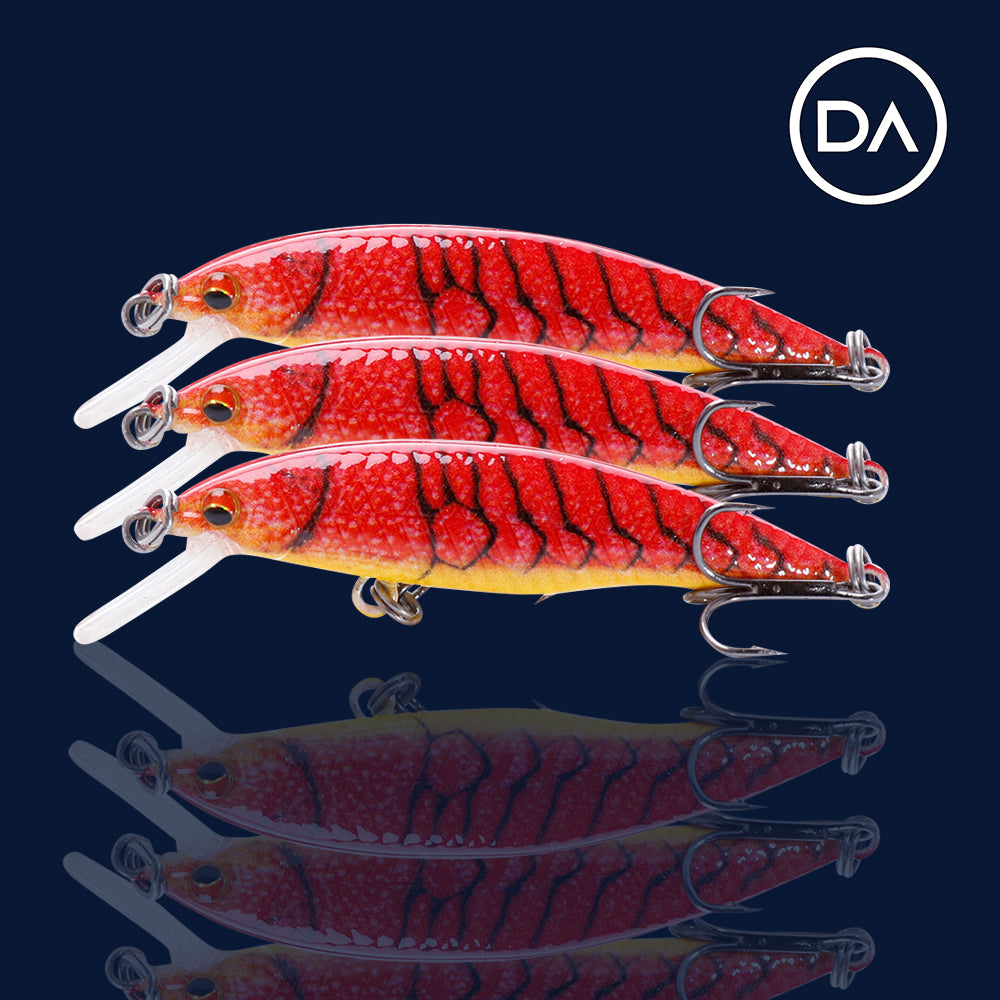 Small Hot Cray Crankbait Floating Lure (50mm) - 3 Pack - Decoy Angling