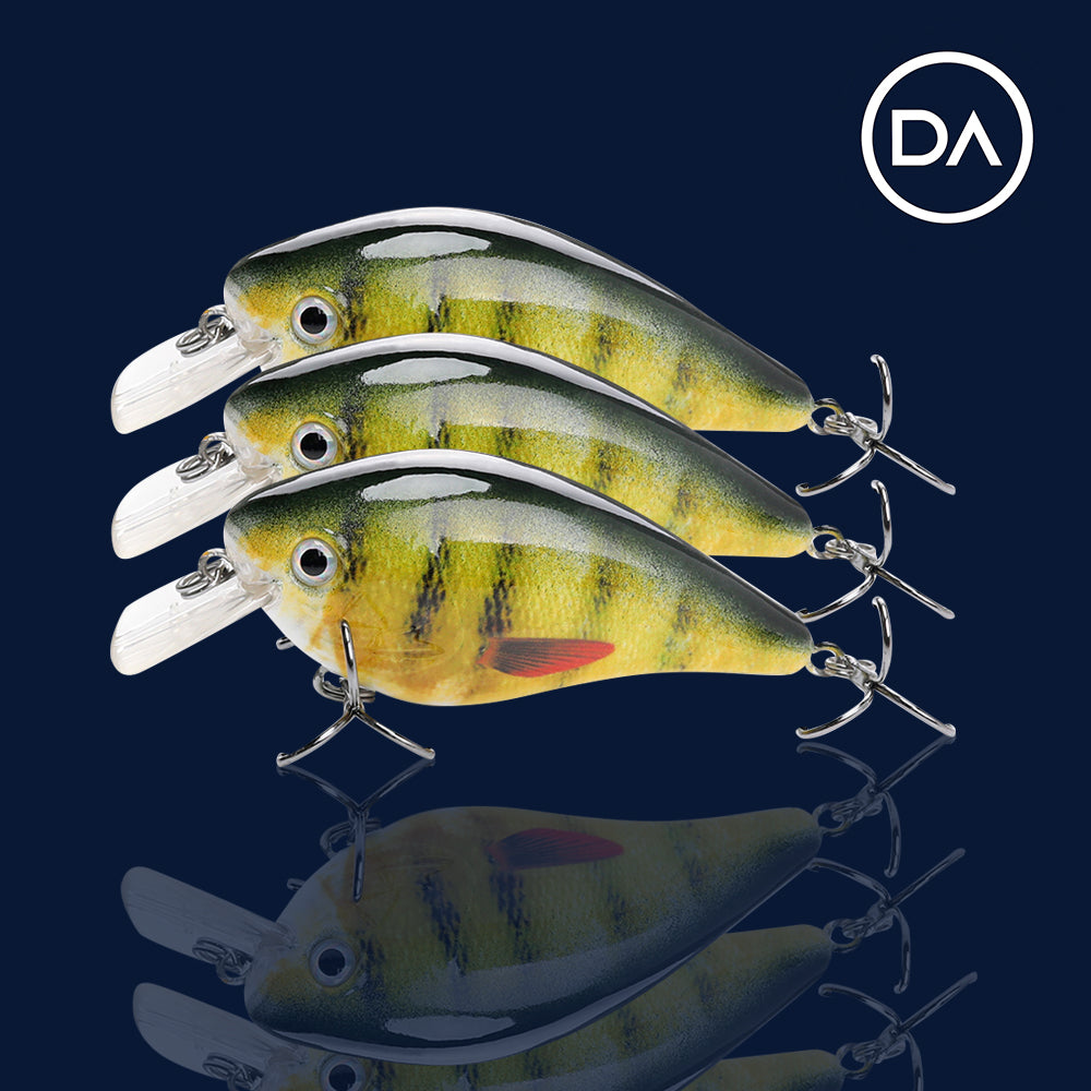 Medium Perch Crankbait Floating Lure (75mm) - 3 Pack - Decoy Angling