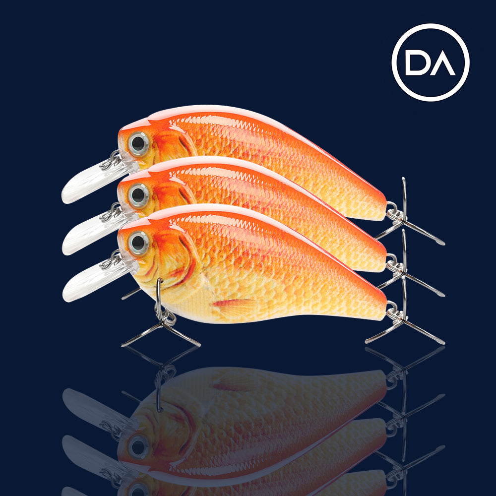 Large Goldfish Crankbait Floating Lure (82mm) - 3 Pack - Decoy Angling