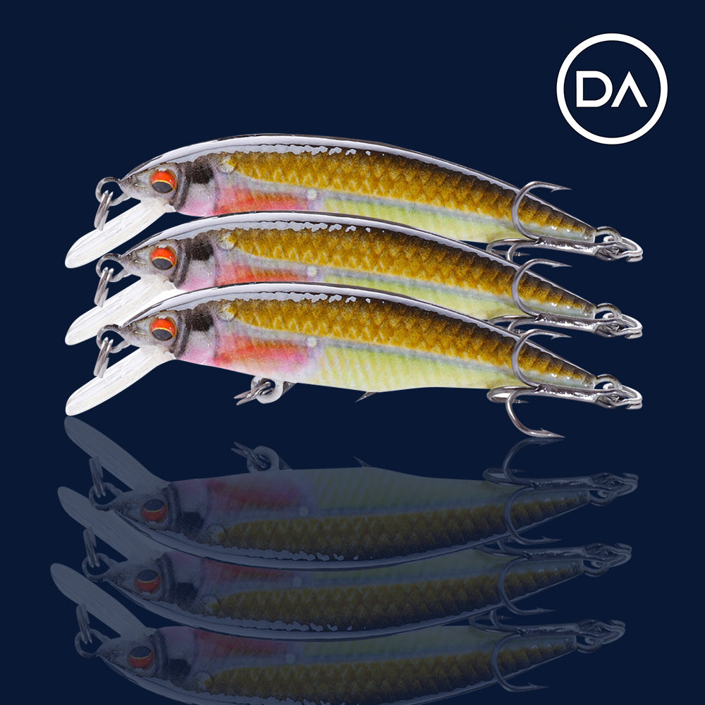 Small Rainbow Crankbait Floating Lure (50mm) - 3 Pack - Decoy Angling