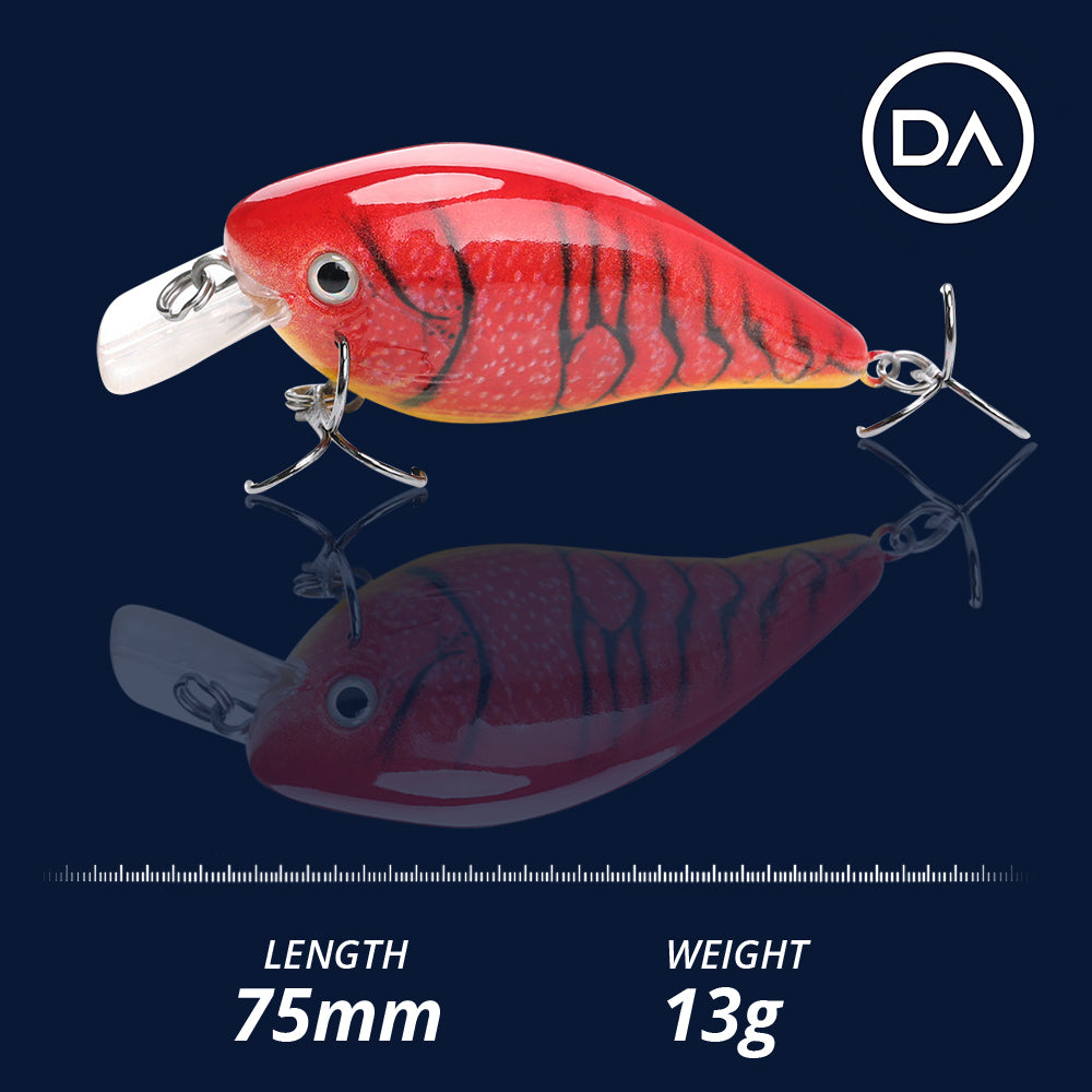Medium Hot Cray Crankbait Floating Lure (75mm) - Decoy Angling