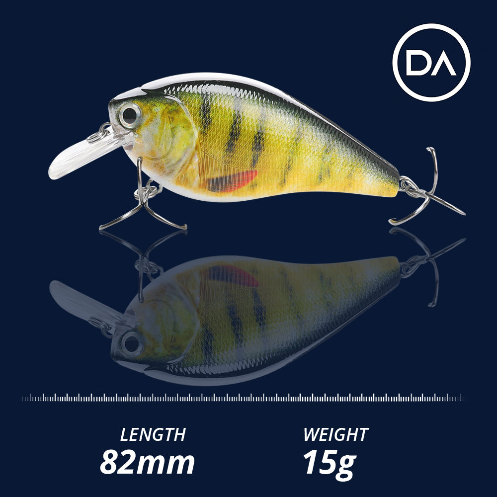 Large Perch Crankbait Floating Lure (82mm) - 3 Pack - Decoy Angling