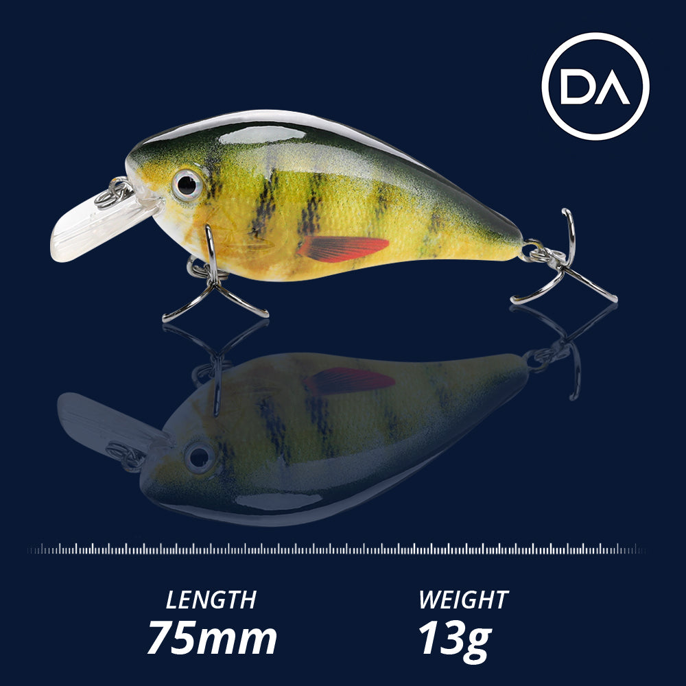 Medium Perch Crankbait Floating Lure (75mm) - 3 Pack - Decoy Angling