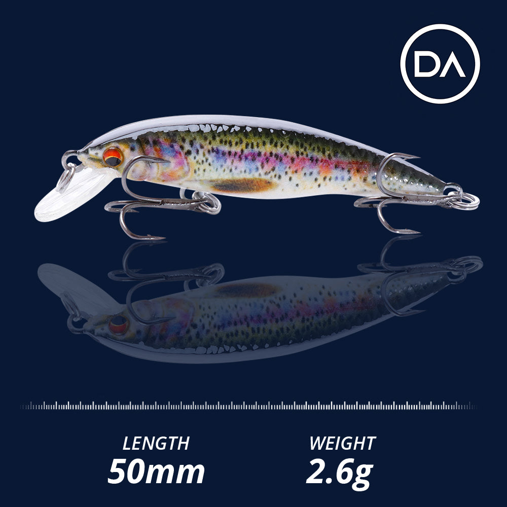 Small Rainbow Trout Crankbait Floating Lure (50mm) - 3 Pack - Decoy Angling