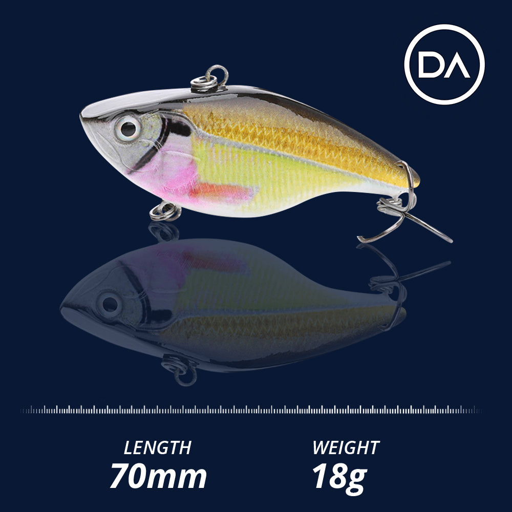 Large Rainbow Swimbait Sinking Lure (70mm) - 3 Pack - Decoy Angling