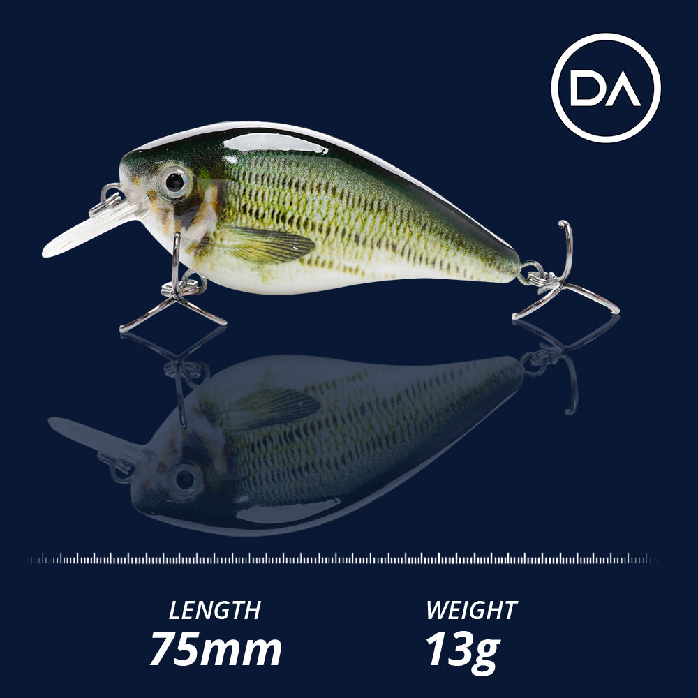 Medium Bass Crankbait Floating Lure (75mm) - 3 Pack - Decoy Angling