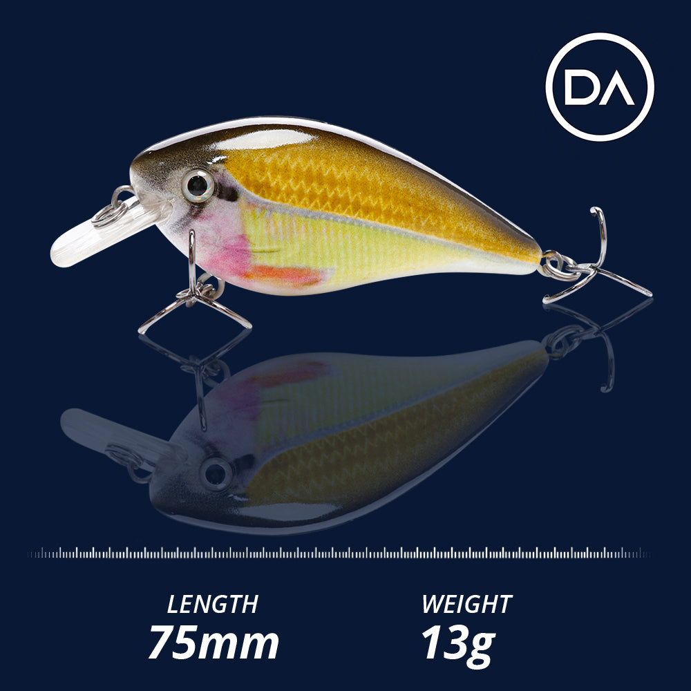Medium Rainbow Crankbait Floating Lure (75mm) - 3 Pack - Decoy Angling