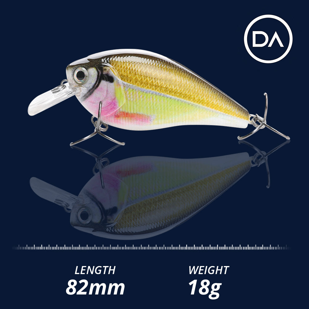 Large Rainbow Crankbait Floating Lure (82mm) - 3 Pack - Decoy Angling