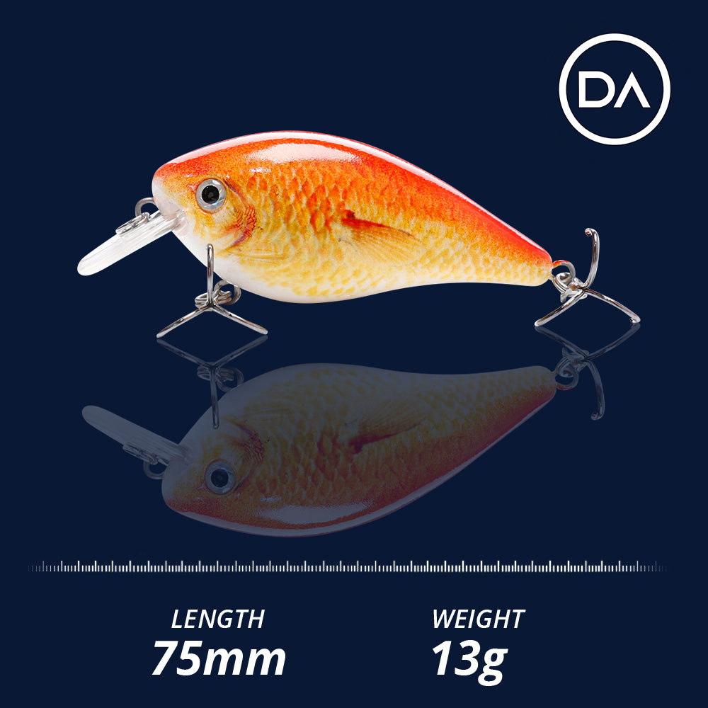 Medium Goldfish Crankbait Floating Lure (75mm) - 3 Pack - Decoy Angling