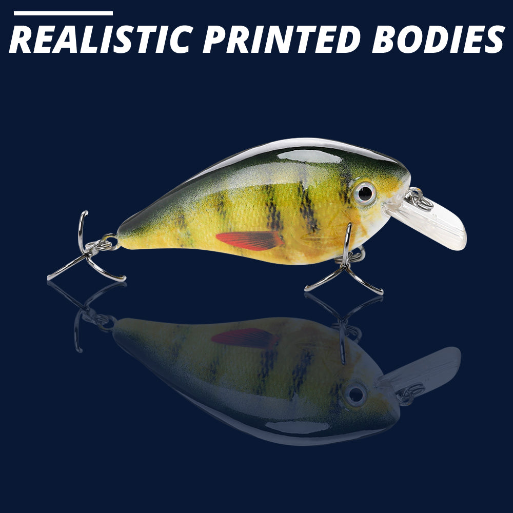 Medium Perch Crankbait Floating Lure (75mm) - 3 Pack - Decoy Angling