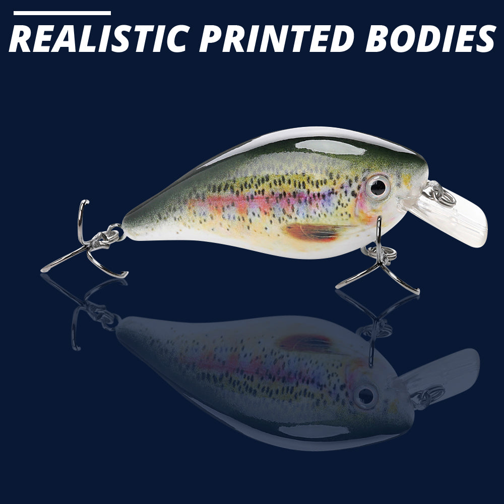 Medium Rainbow Trout Crankbait Floating Lure (75mm) - 3 Pack - Decoy Angling