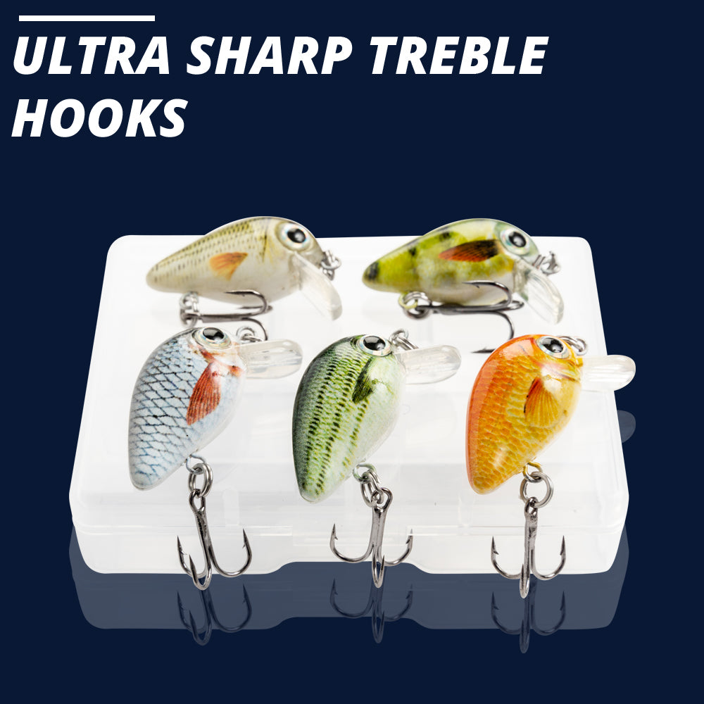 Micro Naturalz Mixed Crankbait Floating Lure (28mm) - 5 Pack - Decoy Angling