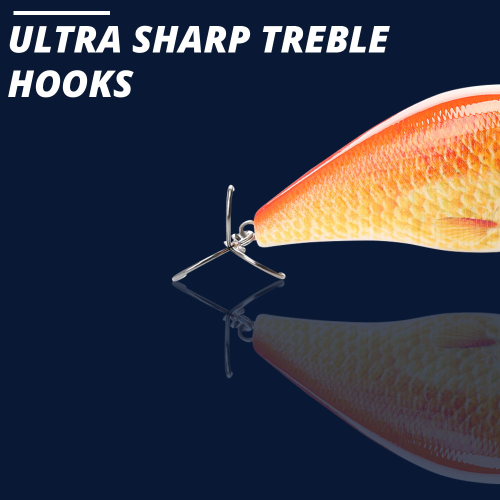 Large Goldfish Crankbait Floating Lure (82mm / 15g) - 3 Pack - Perfect For Pike
