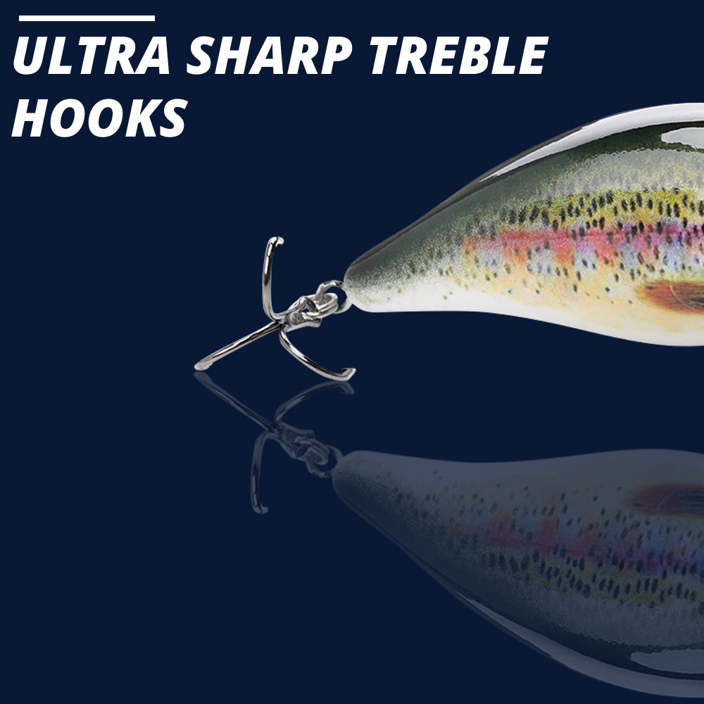 Medium Rainbow Trout Crankbait Floating Lure (75mm) - Decoy Angling