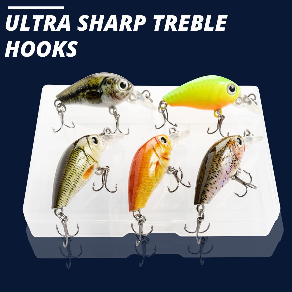 X Small Typhoon Mixed Crankbait Floating Lure (36mm) - 5 Pack - Decoy Angling