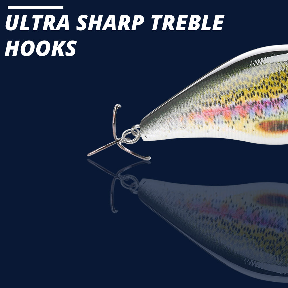 Large Rainbow Trout Crankbait Floating Lure (82mm) - 3 Pack - Decoy Angling