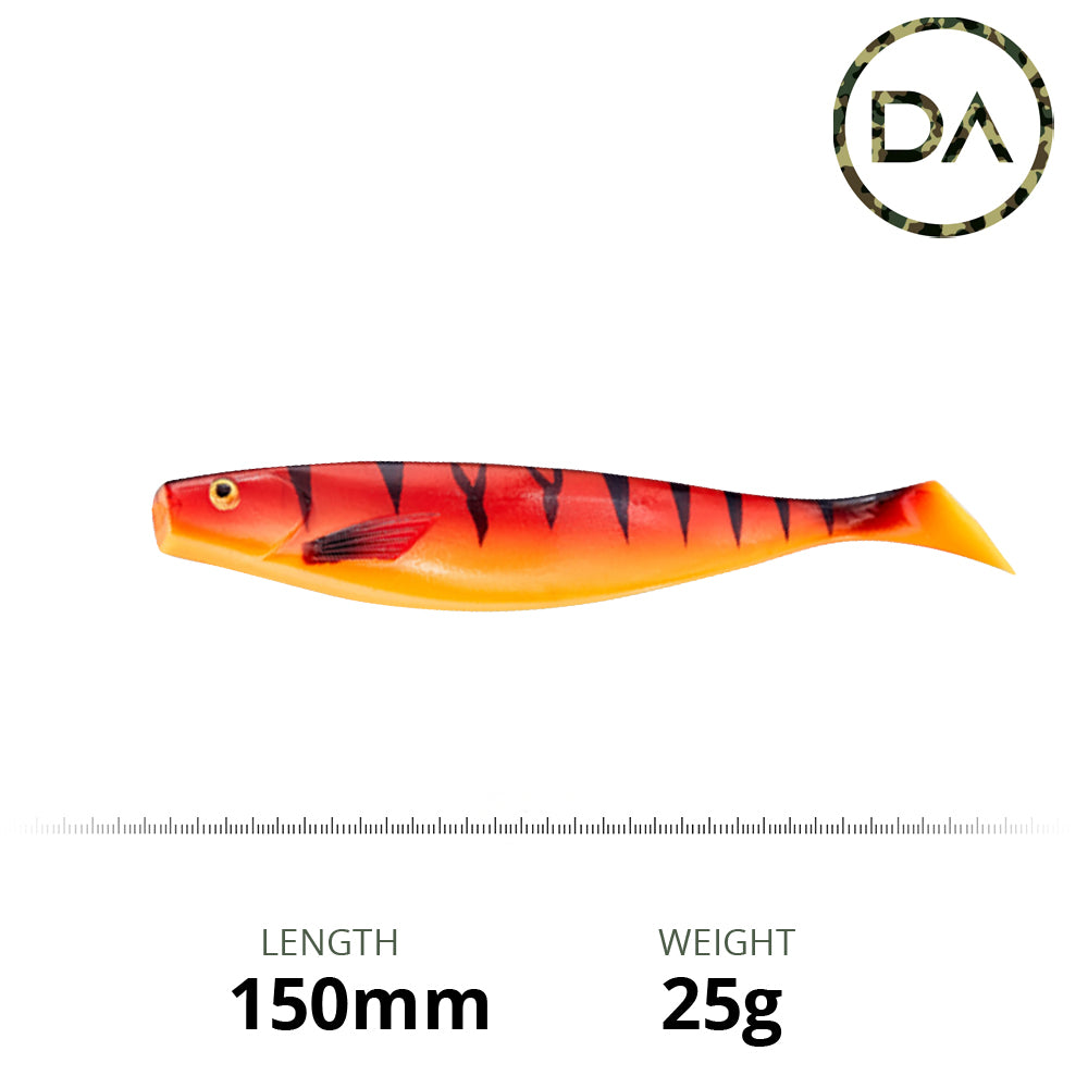 Decoy Angling - Fire Tiger Soft Plastic Shad Lure (150mm)