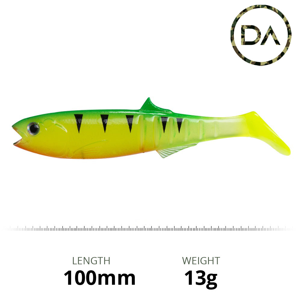 Decoy Angling - Hot Perch Soft Plastic Jointed Shad Lure (100mm)