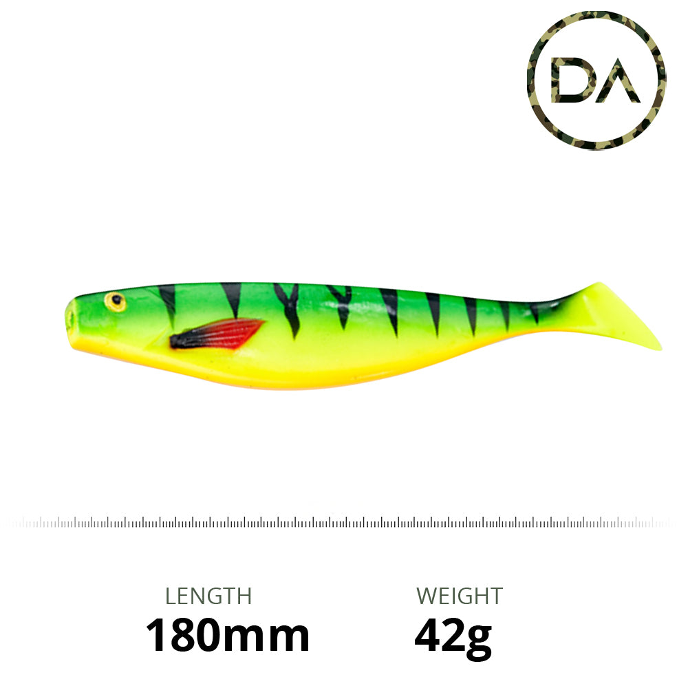 Decoy Angling - Hot Perch Soft Plastic Shad Lure (180mm)