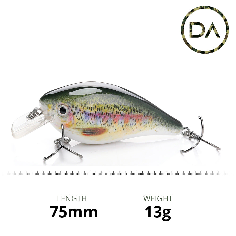 Medium Rainbow Trout Crankbait Floating Lure (75mm) - Decoy Angling – Decoy  Angling Ltd