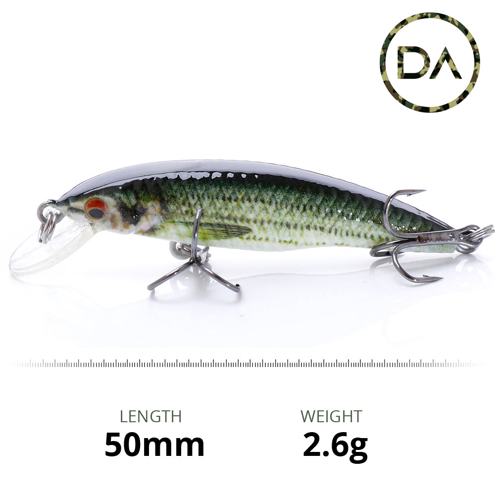 Small Bass Crankbait Floating Lure (50mm) - 3 Pack - Decoy Angling